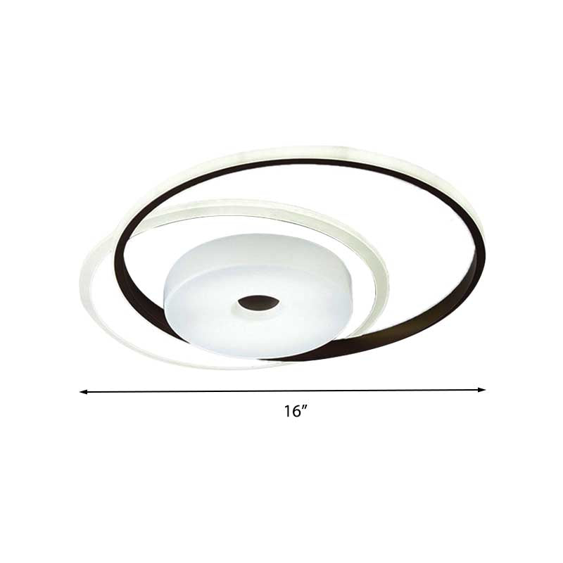 16"/19.5" Modern LED Flush Ceiling Light - White Acrylic Bedroom Fixture