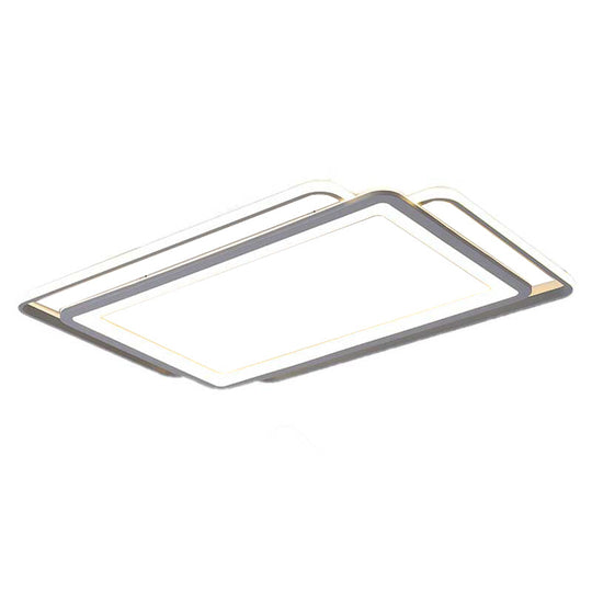 Ultra Slim Acrylic Ceiling Flush Mount Led Fixture (16/19.5/35.5) In Grey With Warm/White Light