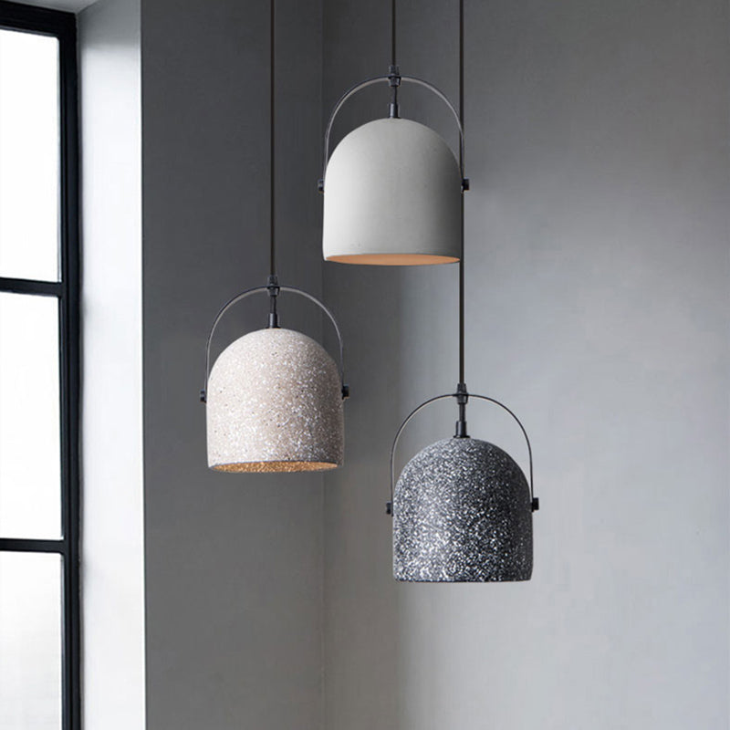 Averel - Simplicity Bell Shade Suspension Light Cement 1 Head Restaurant Pendant Fixture