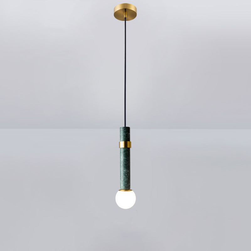 Marble Cylinder Pendant Light - Simple Suspension Fixture