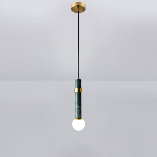 Marble Cylinder Pendant Light - Simple Suspension Fixture