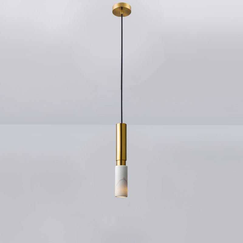 Marble Cylinder Pendant Light - Simple Suspension Fixture