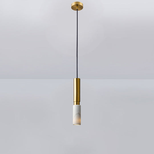 Marble Cylinder Pendant Light - Simple Suspension Fixture