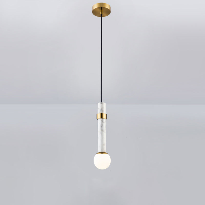 Marble Cylinder Pendant Light - Simple Suspension Fixture