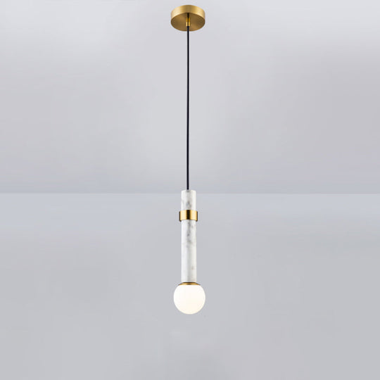 Marble Cylinder Pendant Light - Simple Suspension Fixture