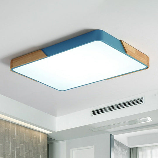 Minimalist Rectangular LED Flush Mount Ceiling Light for Living Rooms