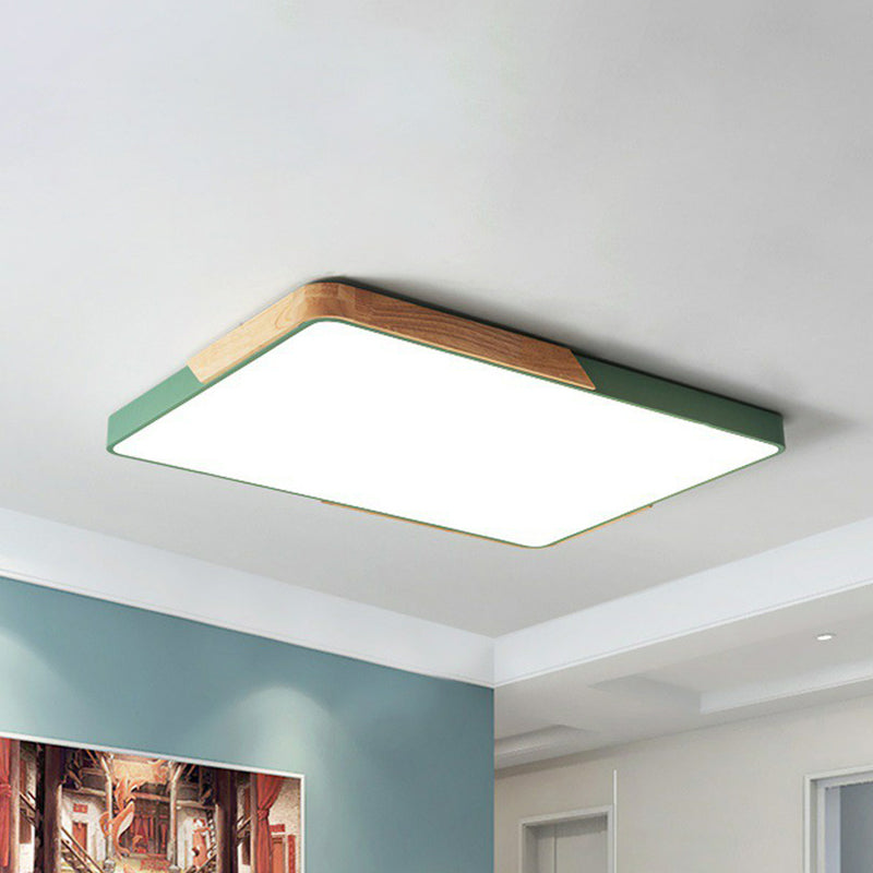 Minimalist Rectangular LED Flush Mount Ceiling Light for Living Rooms