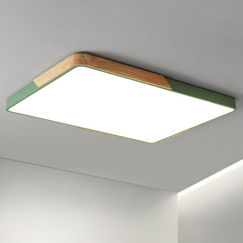 Minimalist Rectangular LED Flush Mount Ceiling Light for Living Rooms