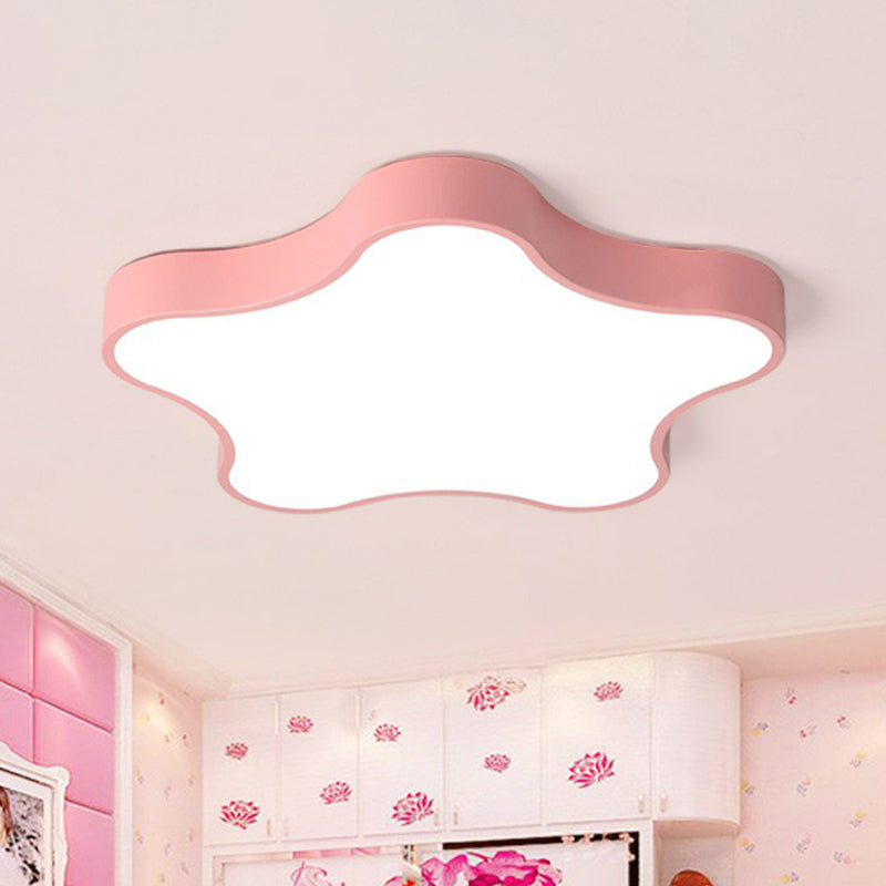 Star Shaped LED Flush Mount Ceiling Light - Metallic Minimalist Bedroom Lighting