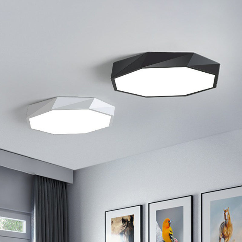 Simplicity Acrylic Octagonal Flush Ceiling Light - LED Flush Mount Fixture for Bedrooms