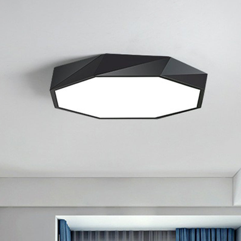 Simplicity Acrylic Octagonal Flush Ceiling Light - LED Flush Mount Fixture for Bedrooms