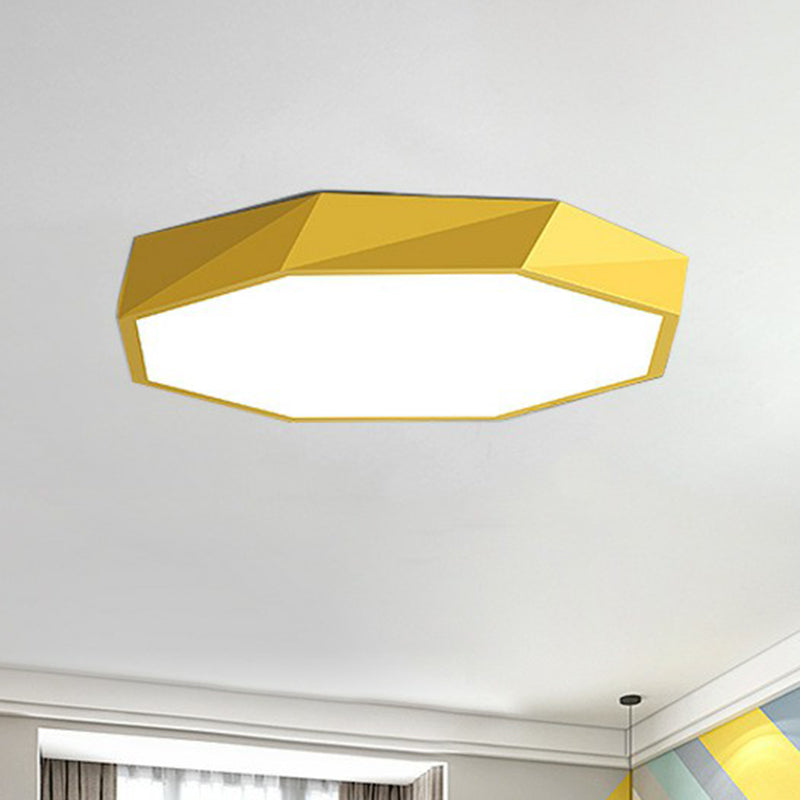 Simplicity Acrylic Octagonal Flush Ceiling Light - LED Flush Mount Fixture for Bedrooms