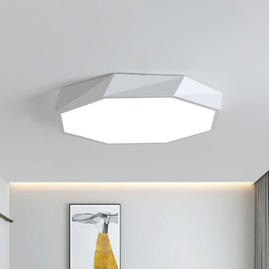 Simplicity Acrylic Octagonal Flush Ceiling Light - LED Flush Mount Fixture for Bedrooms