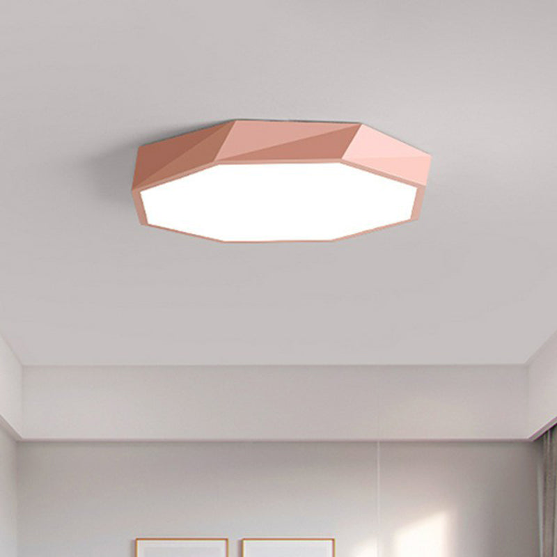 Simplicity Acrylic Octagonal Flush Ceiling Light - LED Flush Mount Fixture for Bedrooms