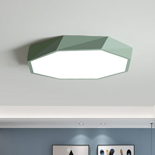 Simplicity Acrylic Octagonal Flush Ceiling Light - LED Flush Mount Fixture for Bedrooms