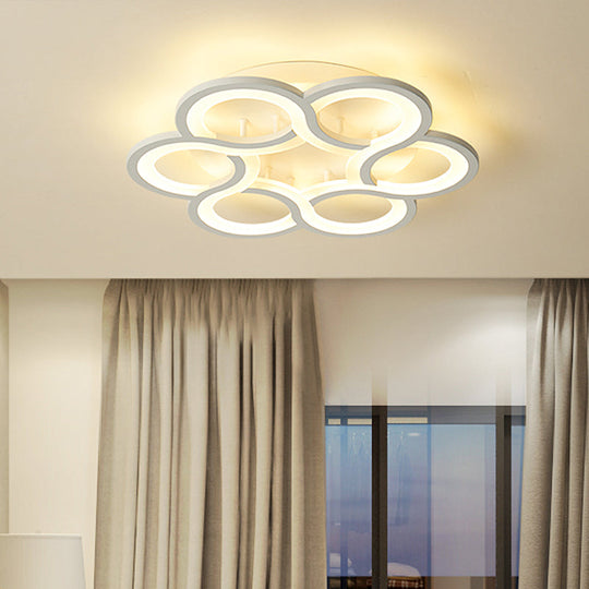 17"/21" Contemporary LED Flush Mount Ceiling Light Fixture in Warm/White