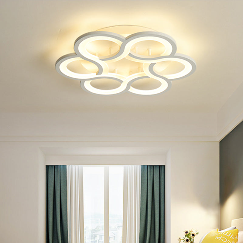 17"/21" Contemporary LED Flush Mount Ceiling Light Fixture in Warm/White