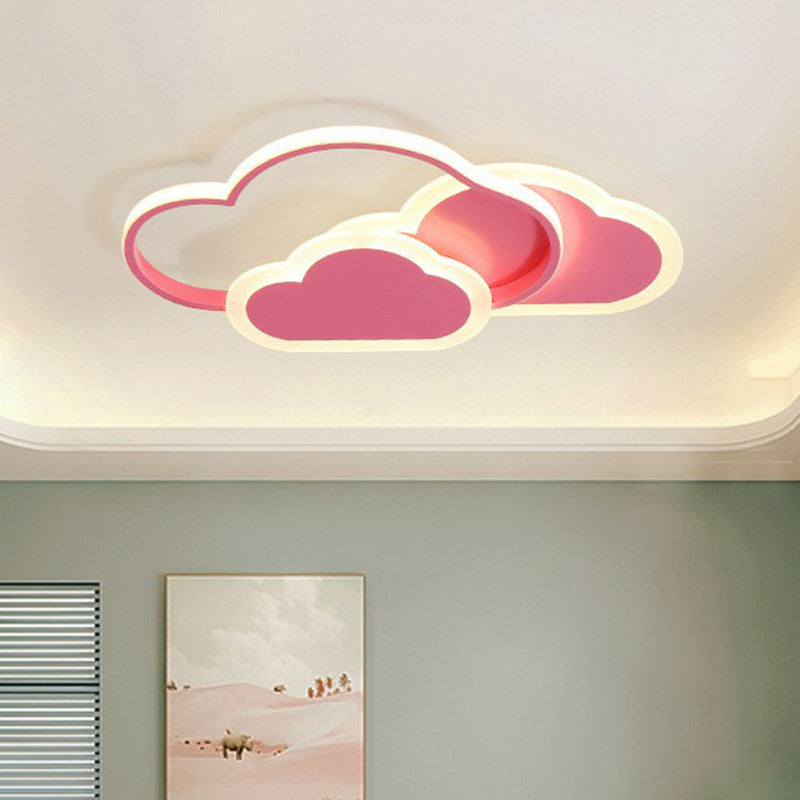 Nordic Style Metallic Cloud LED Ceiling Light for Bedroom - Flush Mount Lighting