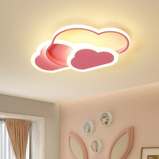 Nordic Style Metallic Cloud LED Ceiling Light for Bedroom - Flush Mount Lighting