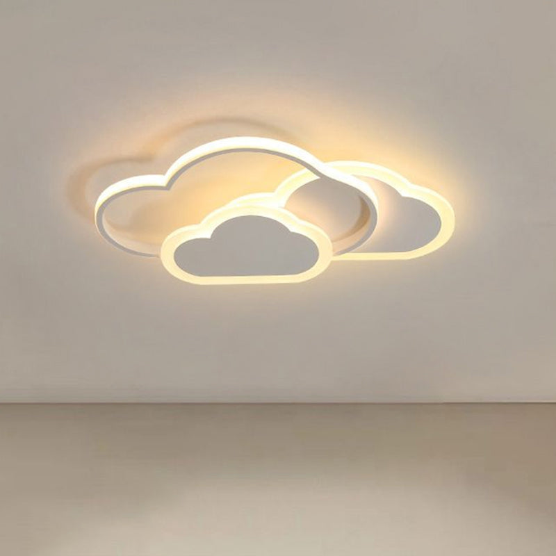 Nordic Style Metallic Cloud LED Ceiling Light for Bedroom - Flush Mount Lighting