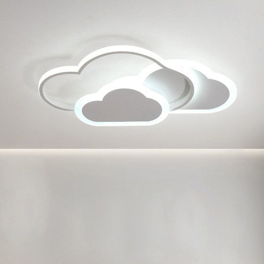 Nordic Style Metallic Cloud LED Ceiling Light for Bedroom - Flush Mount Lighting