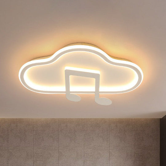 Macaron LED Flush Ceiling Light with Cloud and Musical Note Design