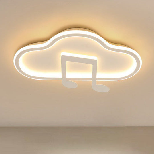 Macaron LED Flush Ceiling Light with Cloud and Musical Note Design