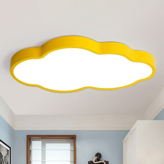 Cloud LED Flush Mount Ceiling Light - Minimalist Metallic Kindergarten Lighting