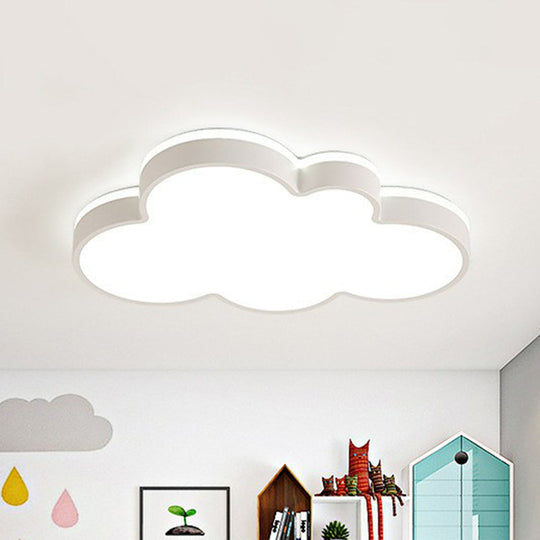 Simplicity LED Cloud Flush Ceiling Light for Kids Bedroom Décor