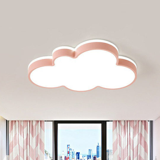 Simplicity LED Cloud Flush Ceiling Light for Kids Bedroom Décor