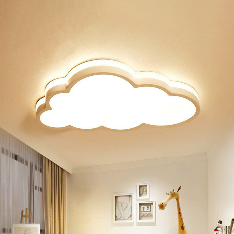 Cloud Shaped LED Flush Mount Ceiling Light for Kids Bedroom - Nordic Style