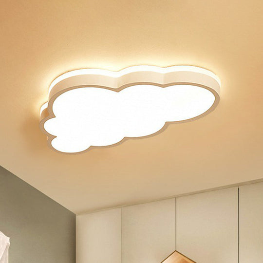 Cloud Shaped LED Flush Mount Ceiling Light for Kids Bedroom - Nordic Style