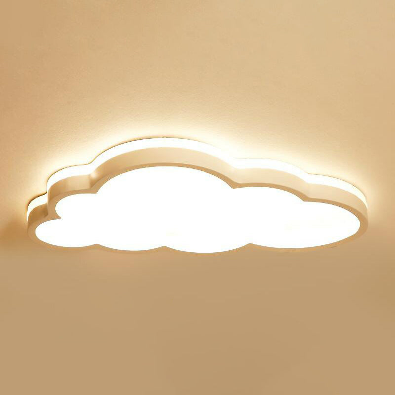 Cloud Shaped LED Flush Mount Ceiling Light for Kids Bedroom - Nordic Style