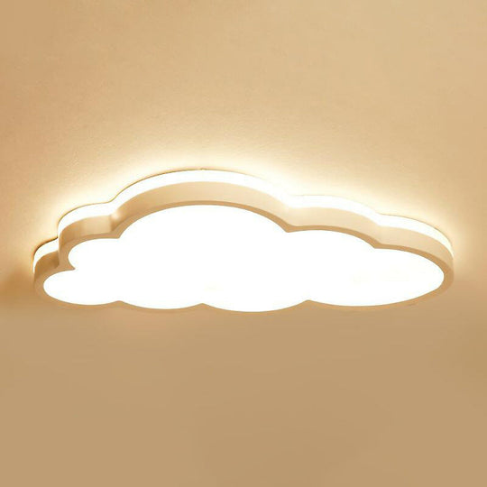 Cloud Shaped LED Flush Mount Ceiling Light for Kids Bedroom - Nordic Style