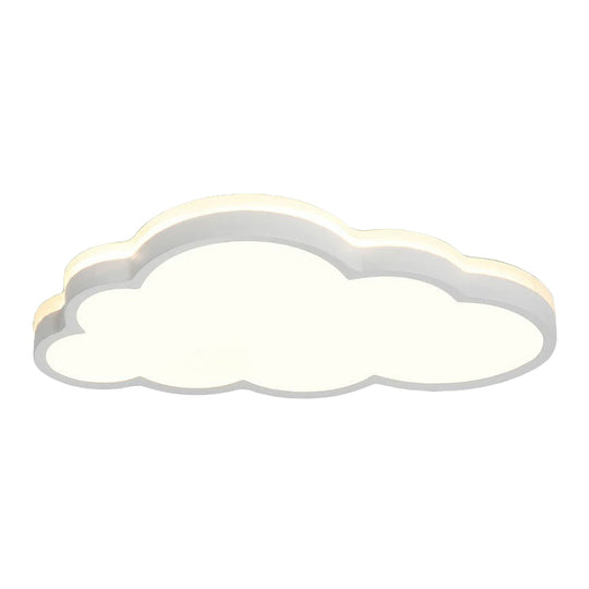 Cloud Shaped Led Flush Mount Ceiling Light For Kids Bedroom - Nordic Style