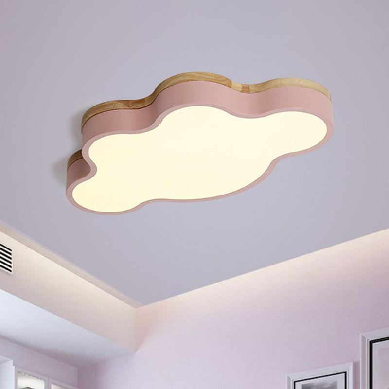 Sleek LED Flush Mount for Kids' Bedroom: Cloud Acrylic Fixture