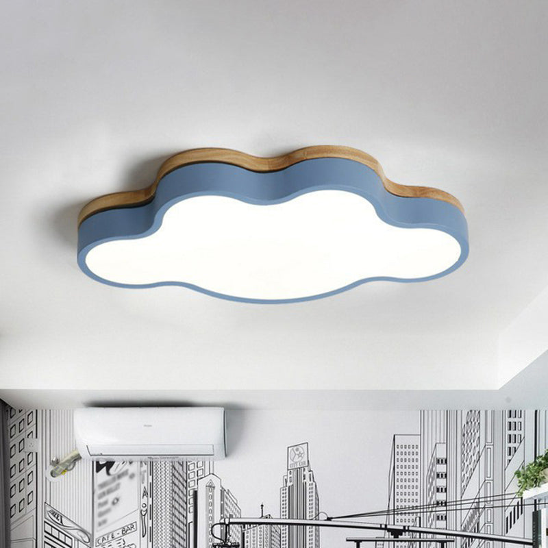 Sleek LED Flush Mount for Kids' Bedroom: Cloud Acrylic Fixture