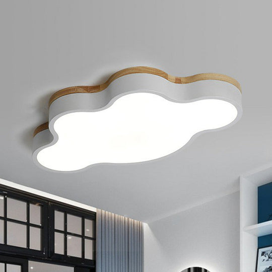 Sleek LED Flush Mount for Kids' Bedroom: Cloud Acrylic Fixture