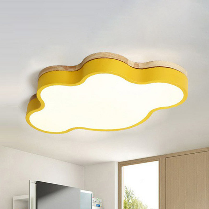 Sleek LED Flush Mount for Kids' Bedroom: Cloud Acrylic Fixture