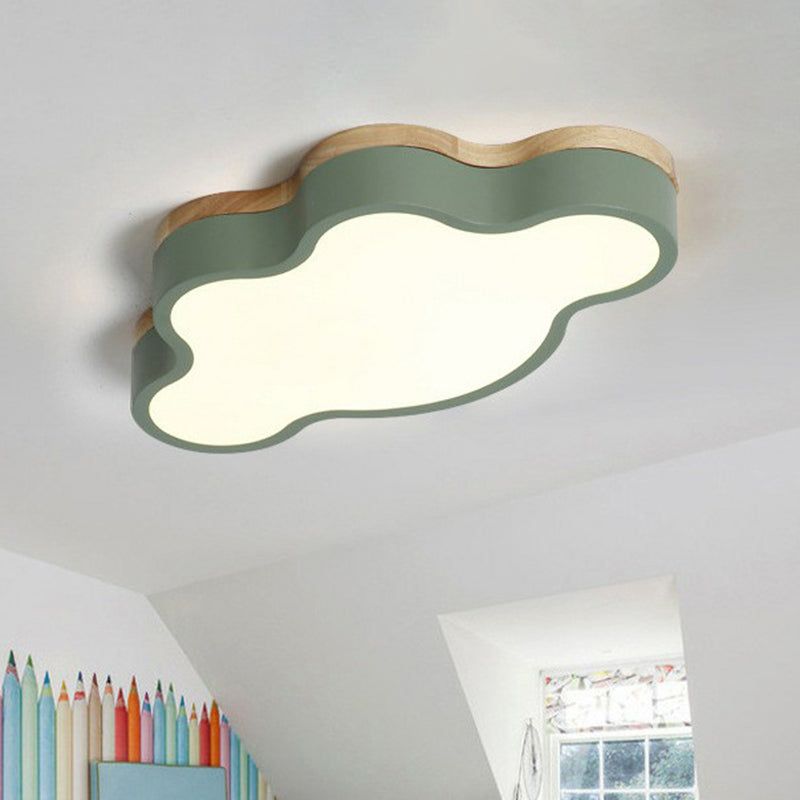 Sleek LED Flush Mount for Kids' Bedroom: Cloud Acrylic Fixture