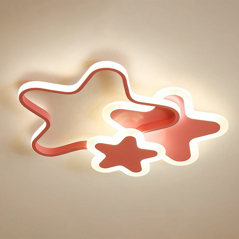 Nordic Style Acrylic Star LED Flush Mount Ceiling Light for Kids Bedroom