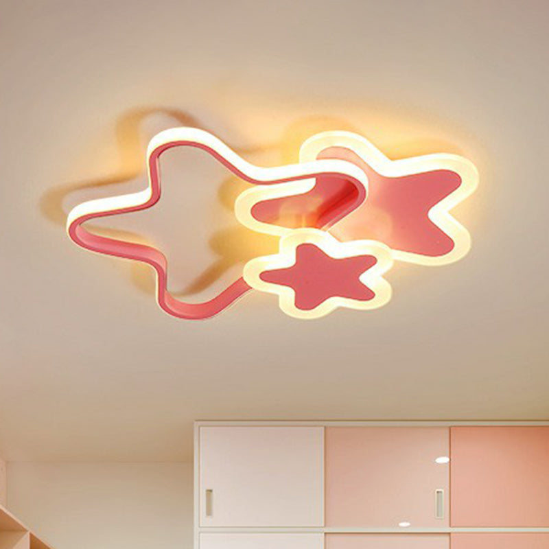 Nordic Style Acrylic Star LED Flush Mount Ceiling Light for Kids Bedroom