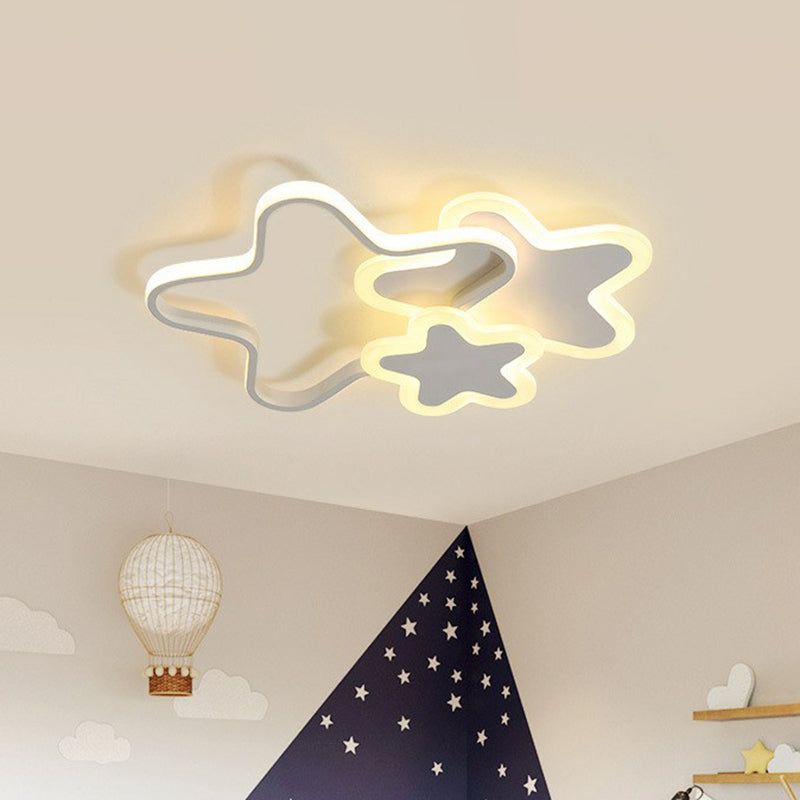 Nordic Style Acrylic Star LED Flush Mount Ceiling Light for Kids Bedroom