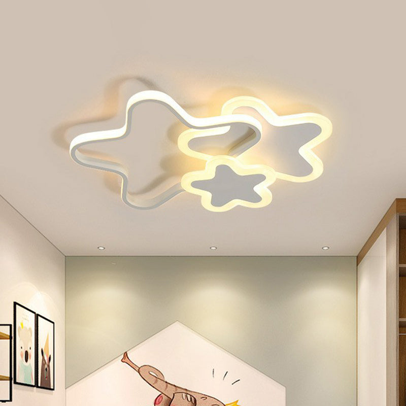 Nordic Style Acrylic Star LED Flush Mount Ceiling Light for Kids Bedroom