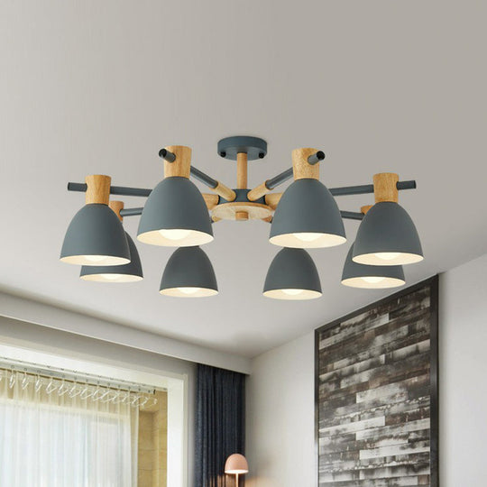 Simplicity Metal Dome Ceiling Semi Flush Mount for Living Room Lighting