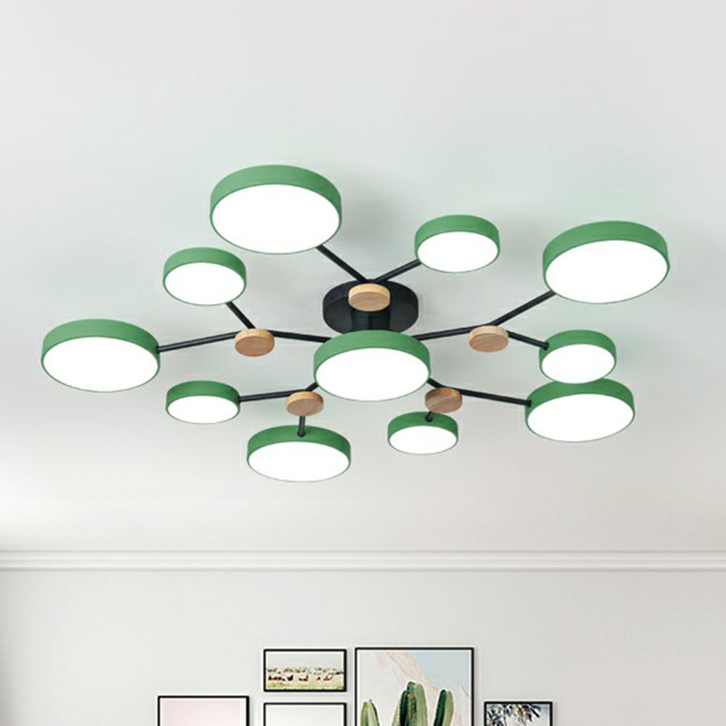 Modern Round Living Room Chandelier Pendant Light - Nordic Style Acrylic 11 Heads