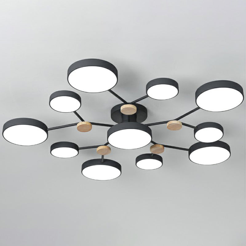 Modern Round Living Room Chandelier Pendant Light - Nordic Style Acrylic 11 Heads