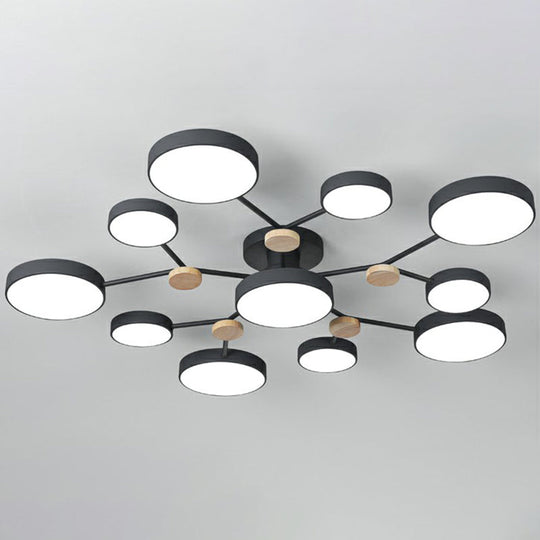 Modern Round Living Room Chandelier Pendant Light - Nordic Style Acrylic 11 Heads