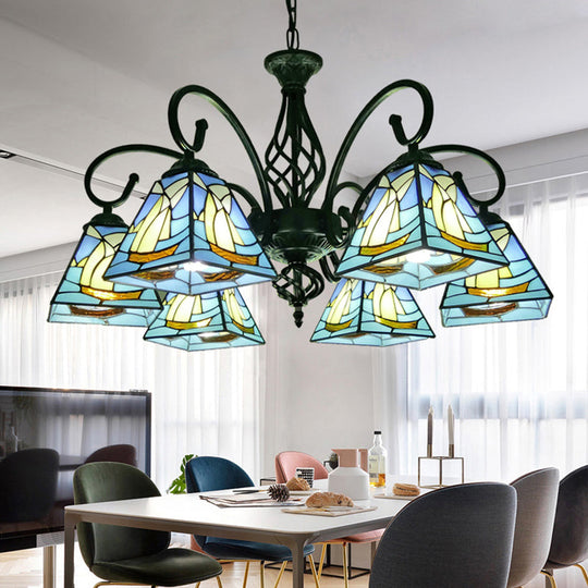 Stained Glass Chandelier Pendant for Traditional Dining Rooms