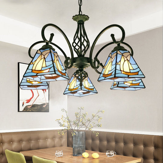 Stained Glass Chandelier Pendant for Traditional Dining Rooms